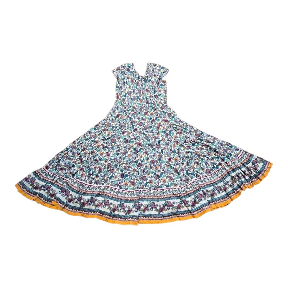 NWT Soft Surroundings Kara Botanical Floral Dress Boho Maxi Short Sleeve M - Picture 2 of 6